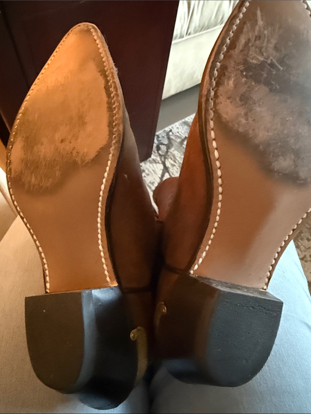Classic Women’s Brown Leather Western Cowboy Boots - Picture 5 of 6